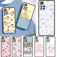 cartoon girl sanrio love case for xiaomi redmi note 11 10 10s 9t 9 9pro max 8t 8pro 7 6 5 pro 4x soft tpu black phone cover core