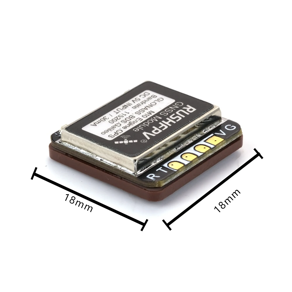 Фото RUSHFPV GNSS MINI M10 UBX NMEA, двухпротокольный GPS-модуль, встроенная керамическая антенна для радиоуправляемого самолета, FPV, большой радиус действия, д... №3