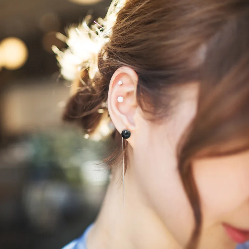 

Long S925 Silver Earrings For Women Designer Luxury Earrings Aesthetic Vintage Ear Studs Crystal Korean Style Simple Versatile