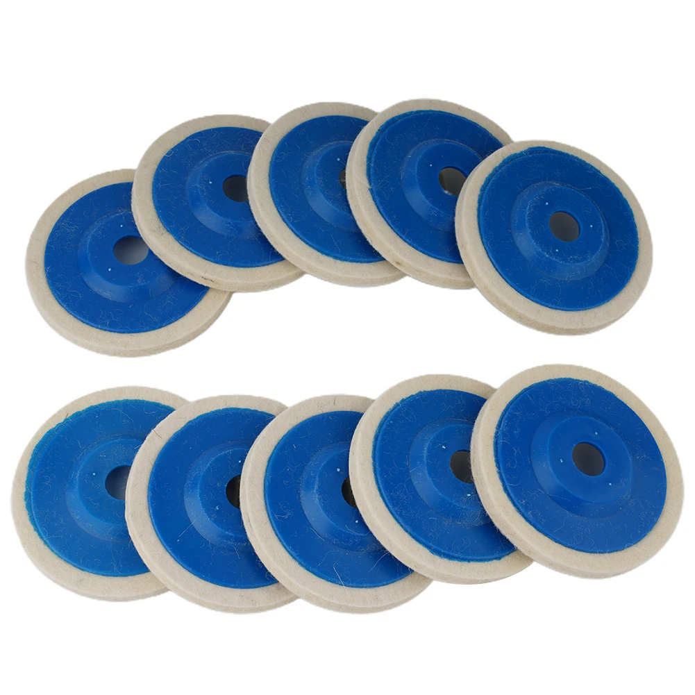 

10pcs Wool Polishing Wheel Buffing Pads 4inch 100mm Angle Grinder Felt Polishing Disc For Automotive Metal Marble Wood Polishing