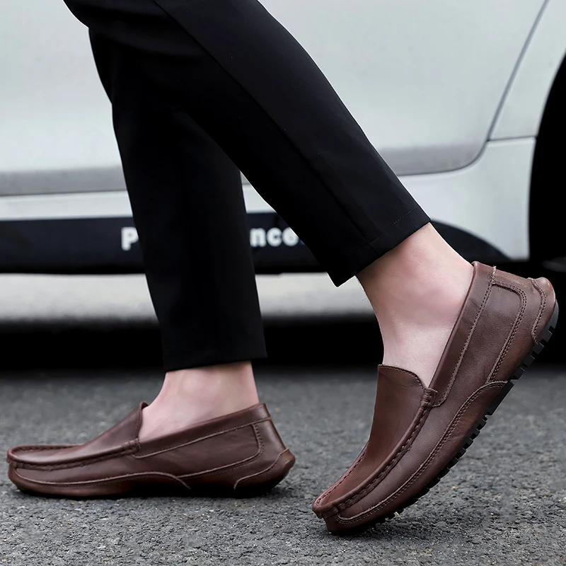 

Брендовая черная уличная защитная обувь на толстой подошве, Рабочая обувь из натуральной кожи, повседневные туфли-оксфорды на шнуровке