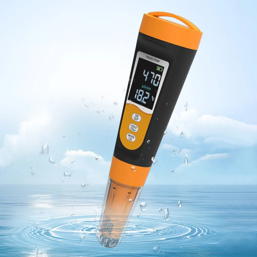 Ручка для питьевой воды 3-в-1 высокоточный измеритель температуры TDS и EC 0-9999ppm