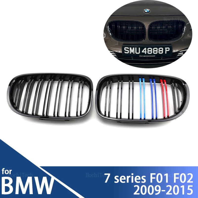 

Автостайлинг для BMW 7 серии F01 F02 F03 F04 2009-15, новый вид, автомобильная решетка, решетка, передняя, почки, глянцевая, 2 линии, двойная планка