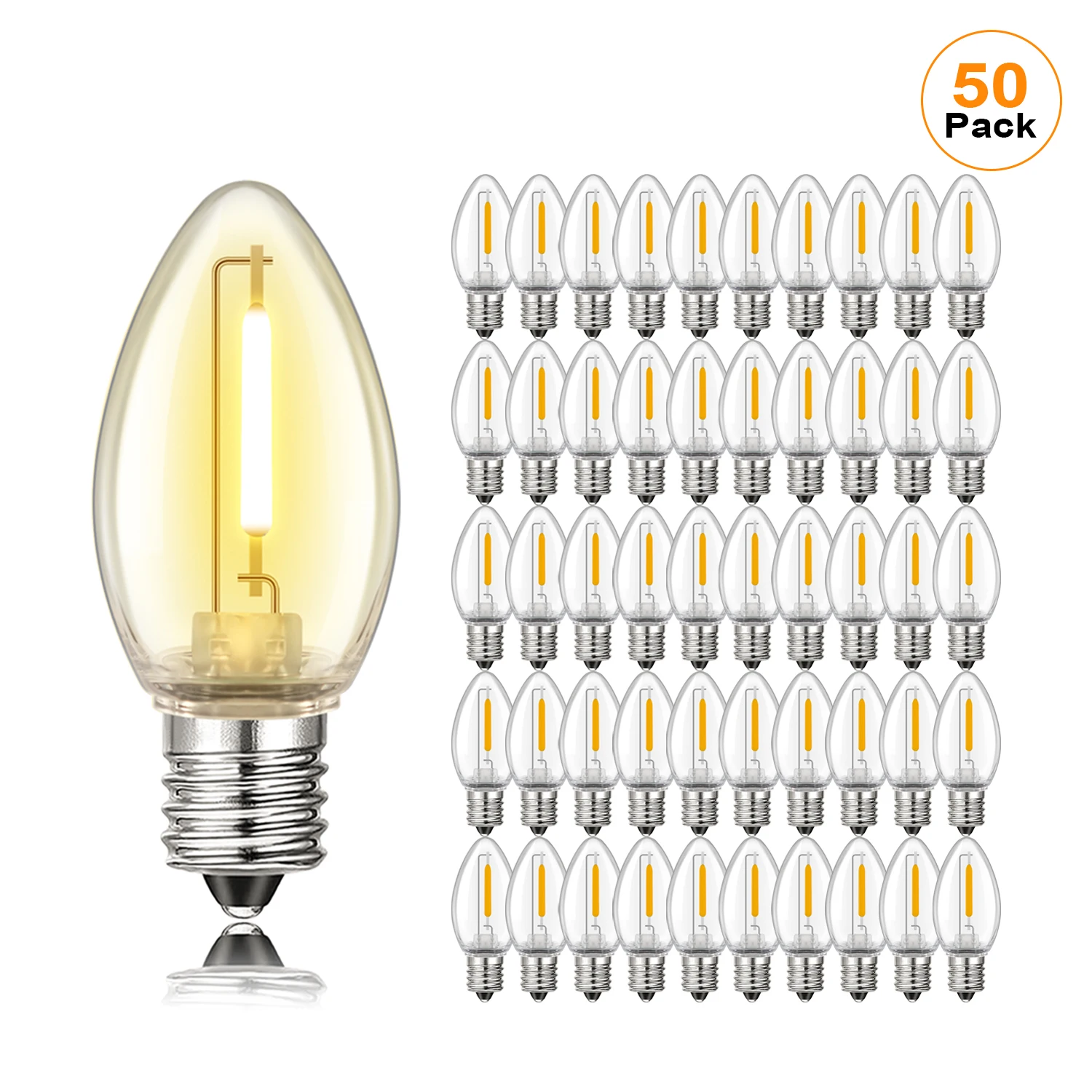 

Genixgreen светодиодные лампочки C7 теплый белый пластик 1Вт 50 шт