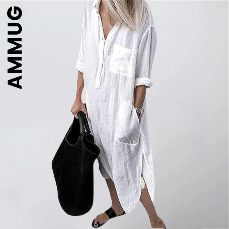 

Long Sleeve Shirt New Women Dress Christmas Outfits Plus Size Casual Female Long Dresses Simple Female Vestidos Women Clothing