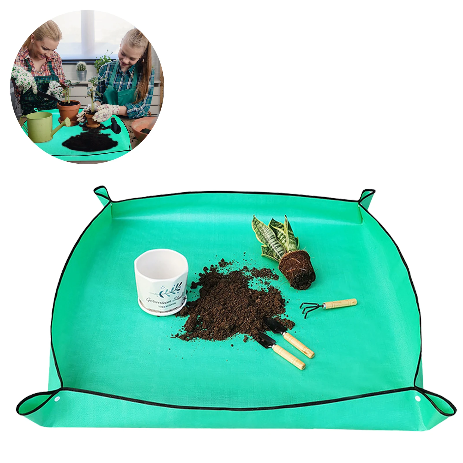 

2Pcs Gardening Mats Planting Repotting Mat PE Gardening Potting Mat Gardening Pad Waterproof Foldable Pot Transplanting Mat