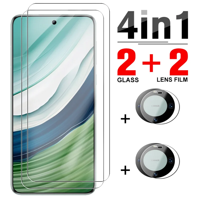 

4in1 Tempered Glass For Huawei Mate 60 6.69inch Full Cover HD Screen Protectors Hauwei Mate 60 Huawey Mate60 4G Camera Lens Film