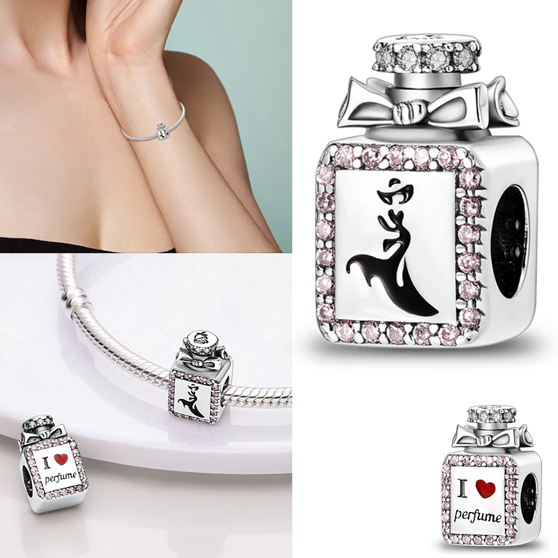 PAMELA 925 Стерлинговое Серебро розовый цвет фламинго подвеска цветок девушка собака