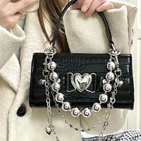 luxury solid color patent leather women shoulder bags heart shaped lock ladies flap crossbody bag female chain square handbags