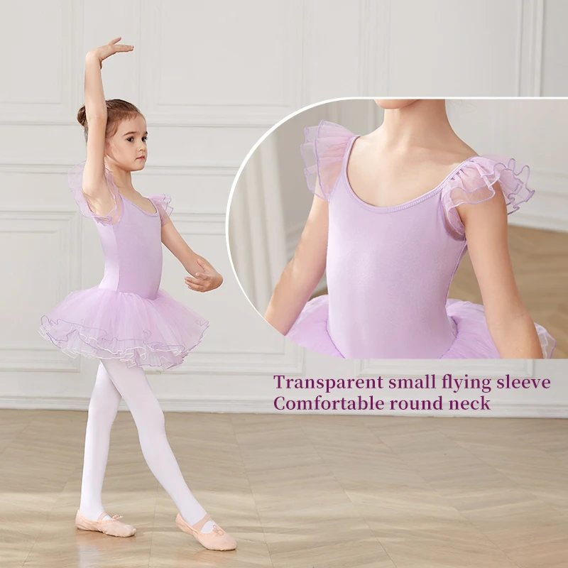 RUYBOZRY Girls Ballet Dress Dance Leotard Kids Tutu Skirts Gymnastics Ballet Leotards Short Dresses Costumes For Ballerina