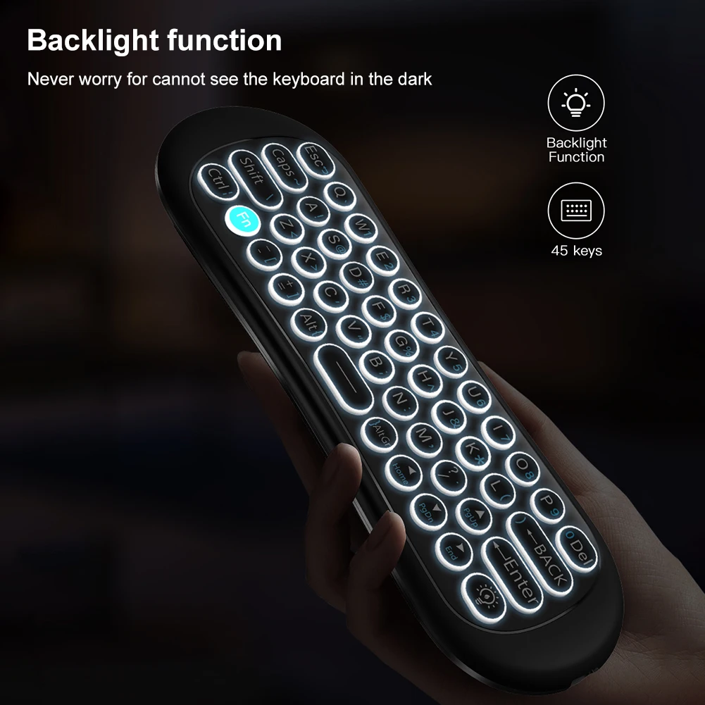 R2 2.4G Wireless Air Mouse Keyboard Motion Sense Backlight Air Mouse Touchpad Remote Control Keyboard for Android TV Box
