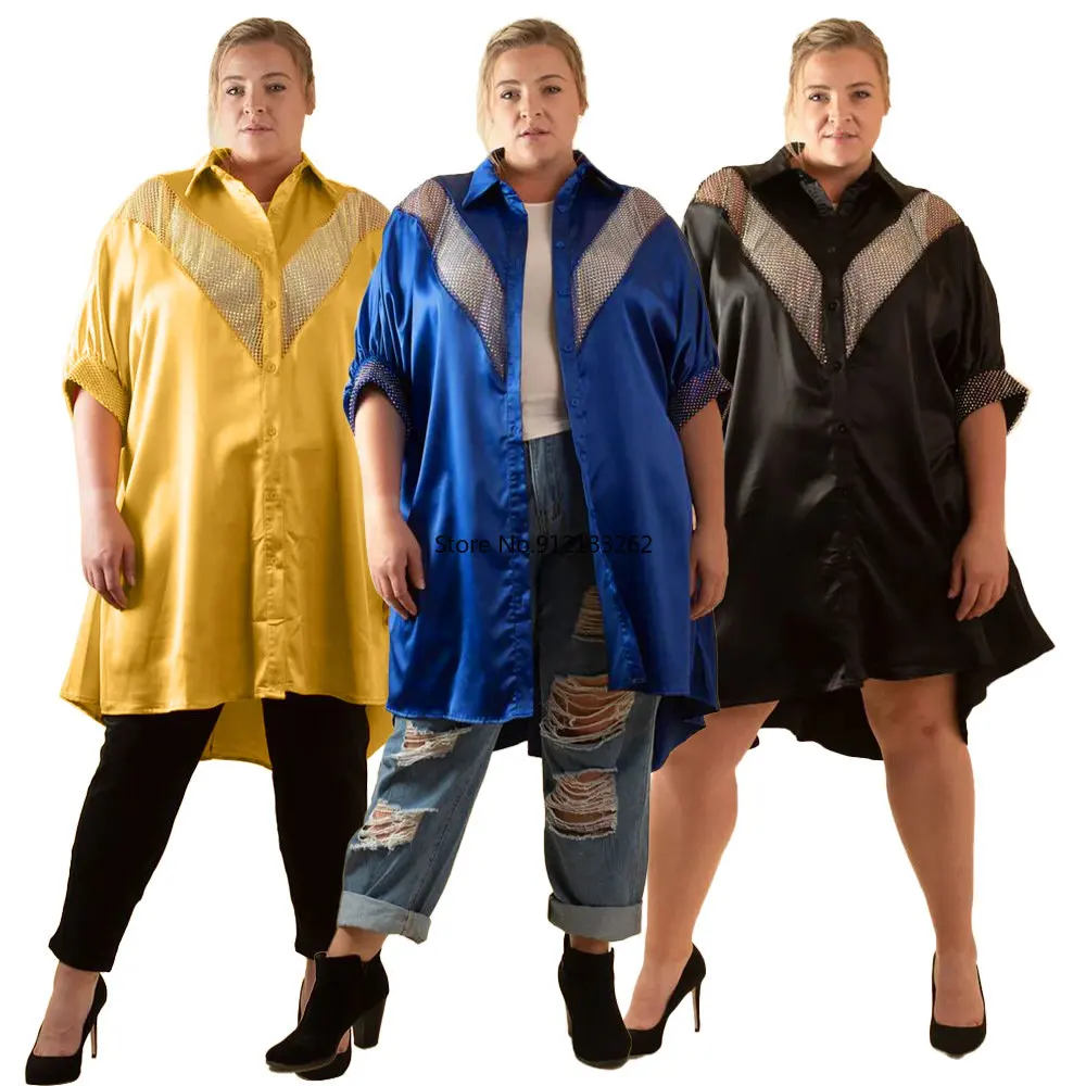 

Spring Autumn Elegent African Women Long Sleeve Polyester V-neck Shirt Dress African Dresses for Women African Clothes