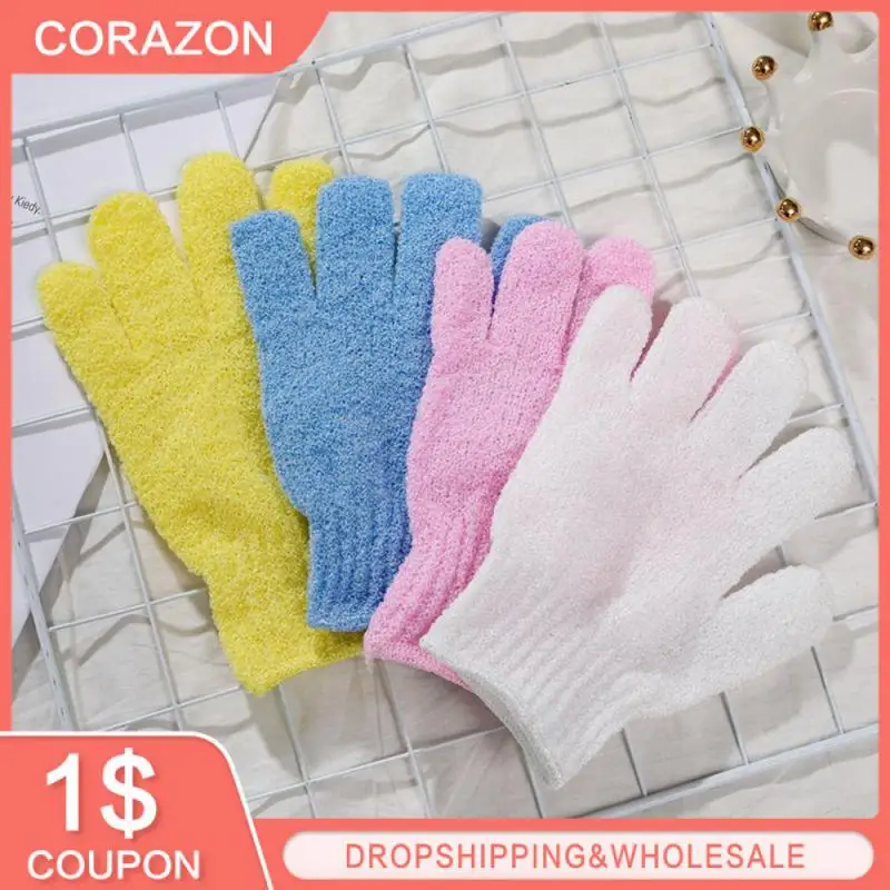 

5PCS Bath Glove Shower Body Deep Cleaning Exfoliating Skin Spa Massage Scrub Glove Bath Spa Foam Shower Peeling Mitt Gloves