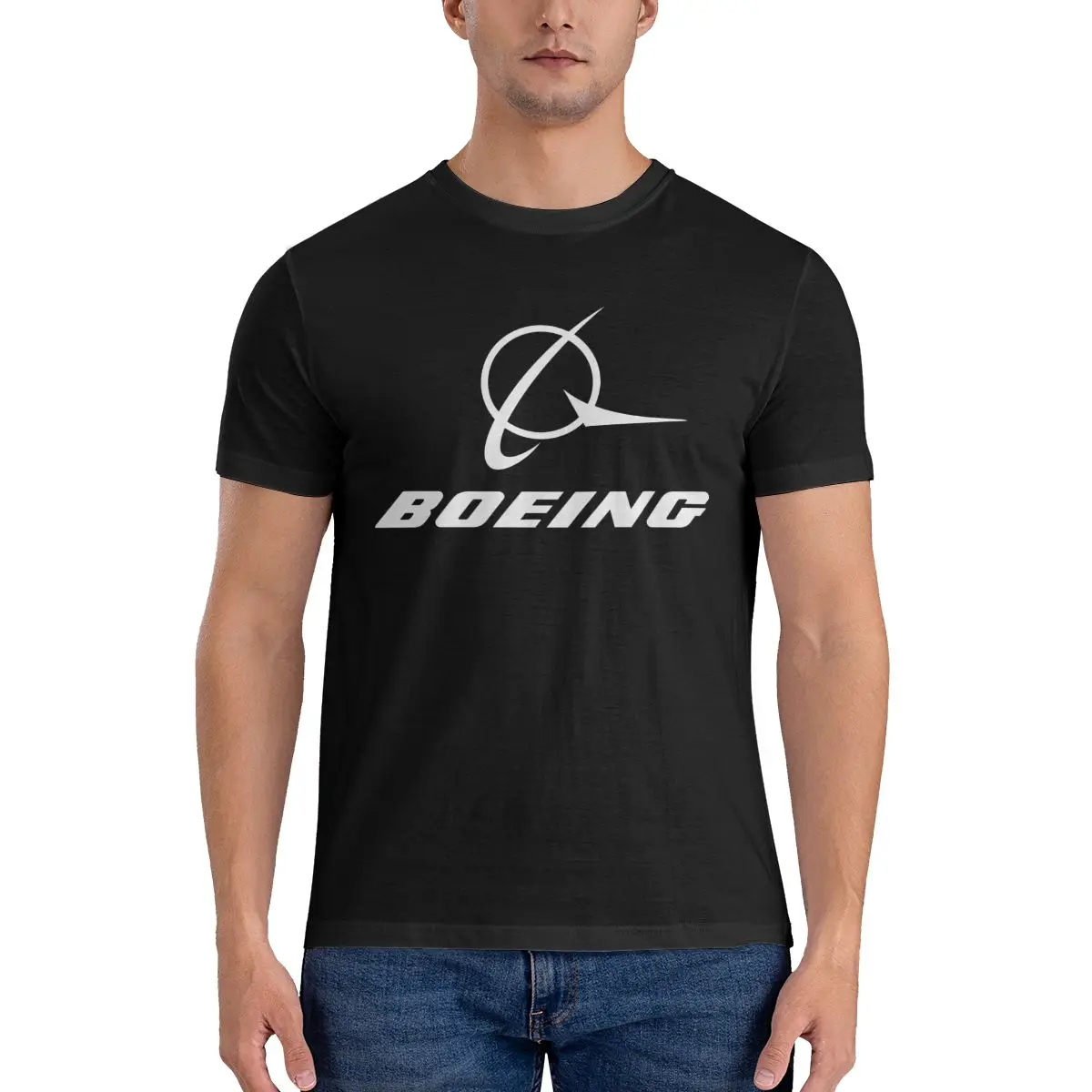 

Модная футболка с принтом Боинга, хлопковая Мужская футболка, мужские топы, забавная футболка с коротким рукавом