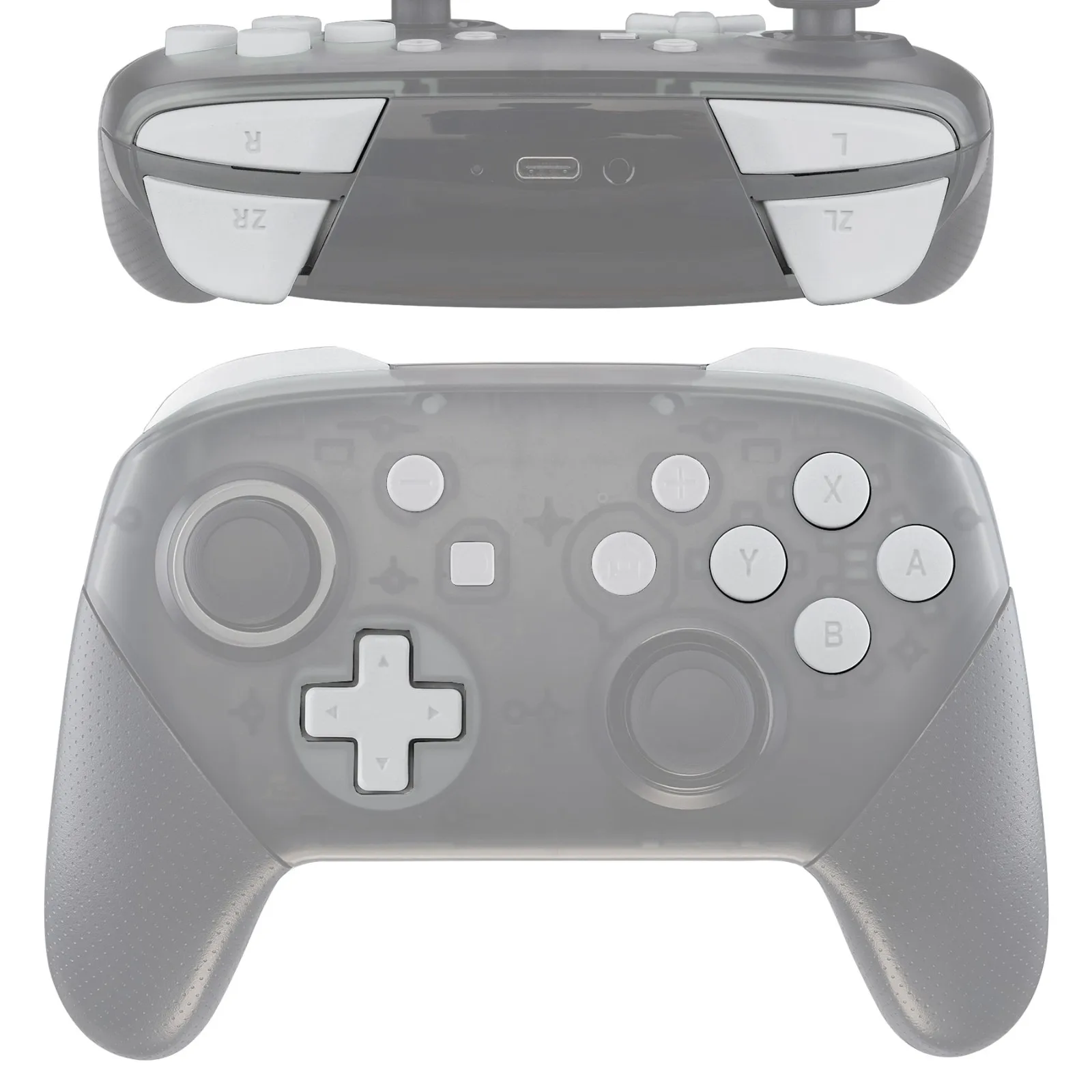 

eXtremeRate White Repair ABXY D-pad ZR ZL L R Keys Replacement Full Set Buttons with Tools for Nintendo Switch Pro Controller