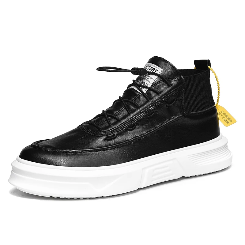 

Mode Sneakers Flats Rijden Schoenen Voor Mannen Brand Hoge Kwaliteit Alle Zwarte Mannen Lederen Casual Flats Schoenen