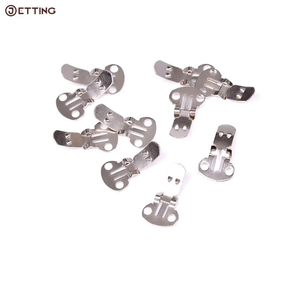 10PCS/Set Silver Color Blank Stainless Steel Flower Shoes Clips On Findings DIY Craft Buckles For Shoes Accessories
