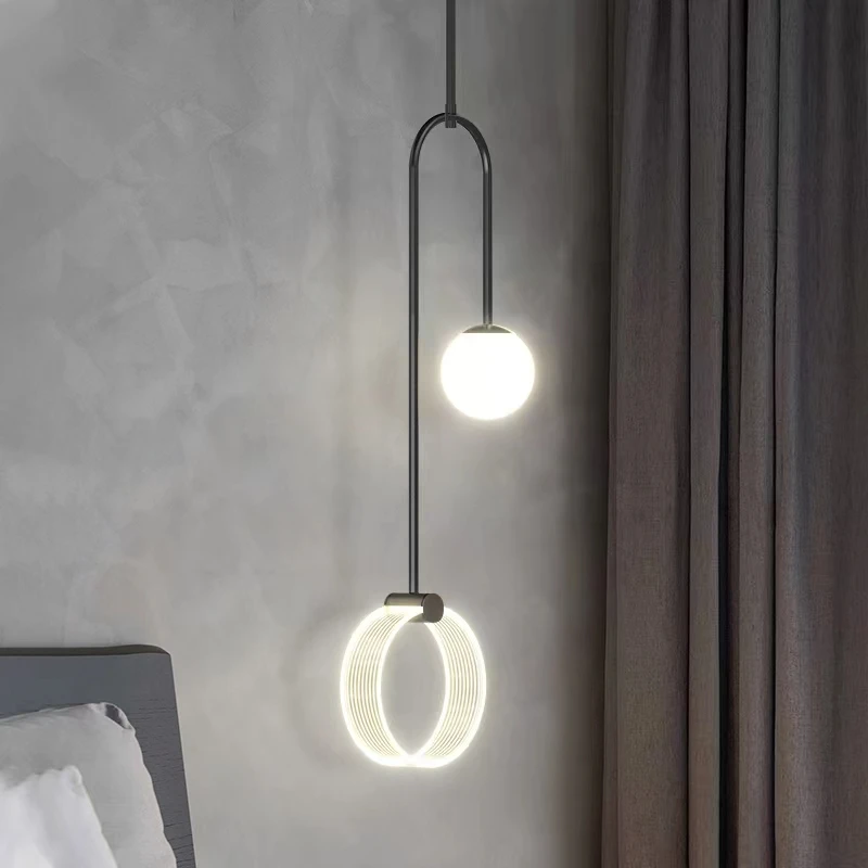 Современные стеклянные шариковые светильники латунная черная Подвесная лампа