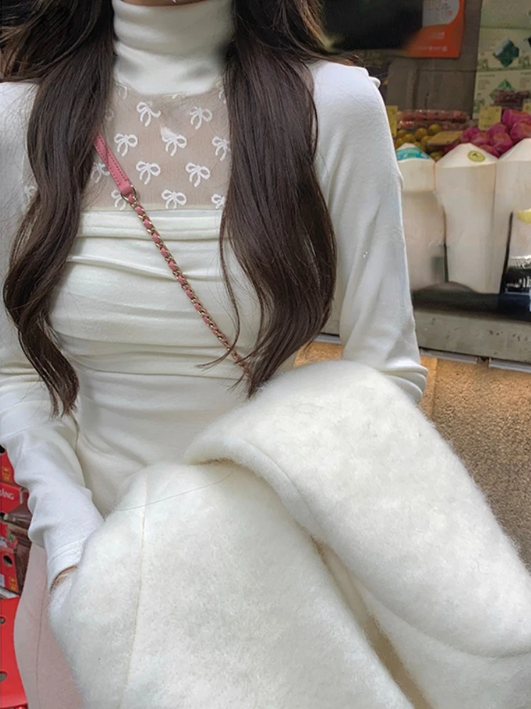 

Блузка Женская Офисная однотонная с длинным рукавом и воротником-хомутом