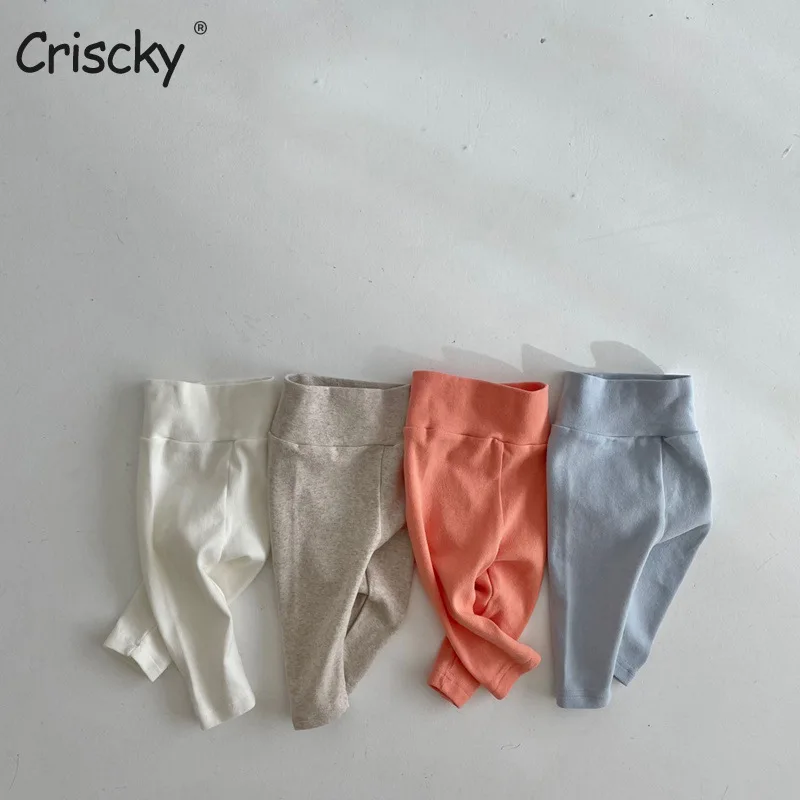 

Criscky Leggings Girls Cotton Tights Trousers Kids Skinny Solid Color Children Pants for Baby Girls Pants Autumn