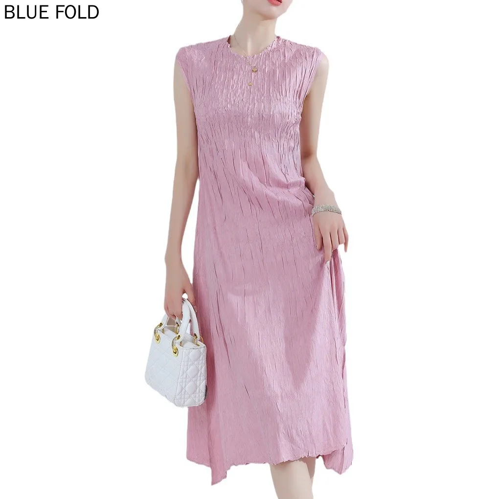 Женское платье без рукавов с круглым вырезом средней длины ТРАПЕЦИЕВИДНОЕ