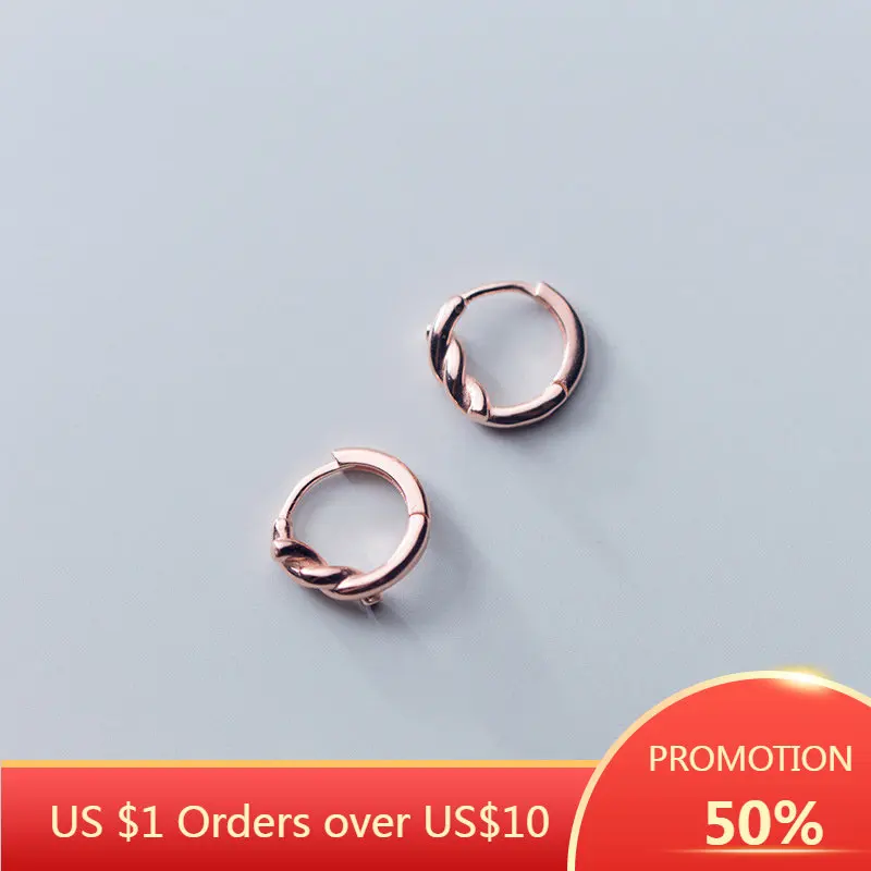 

Женские серьги-кольца из серебра 925 пробы, цвета розового золота