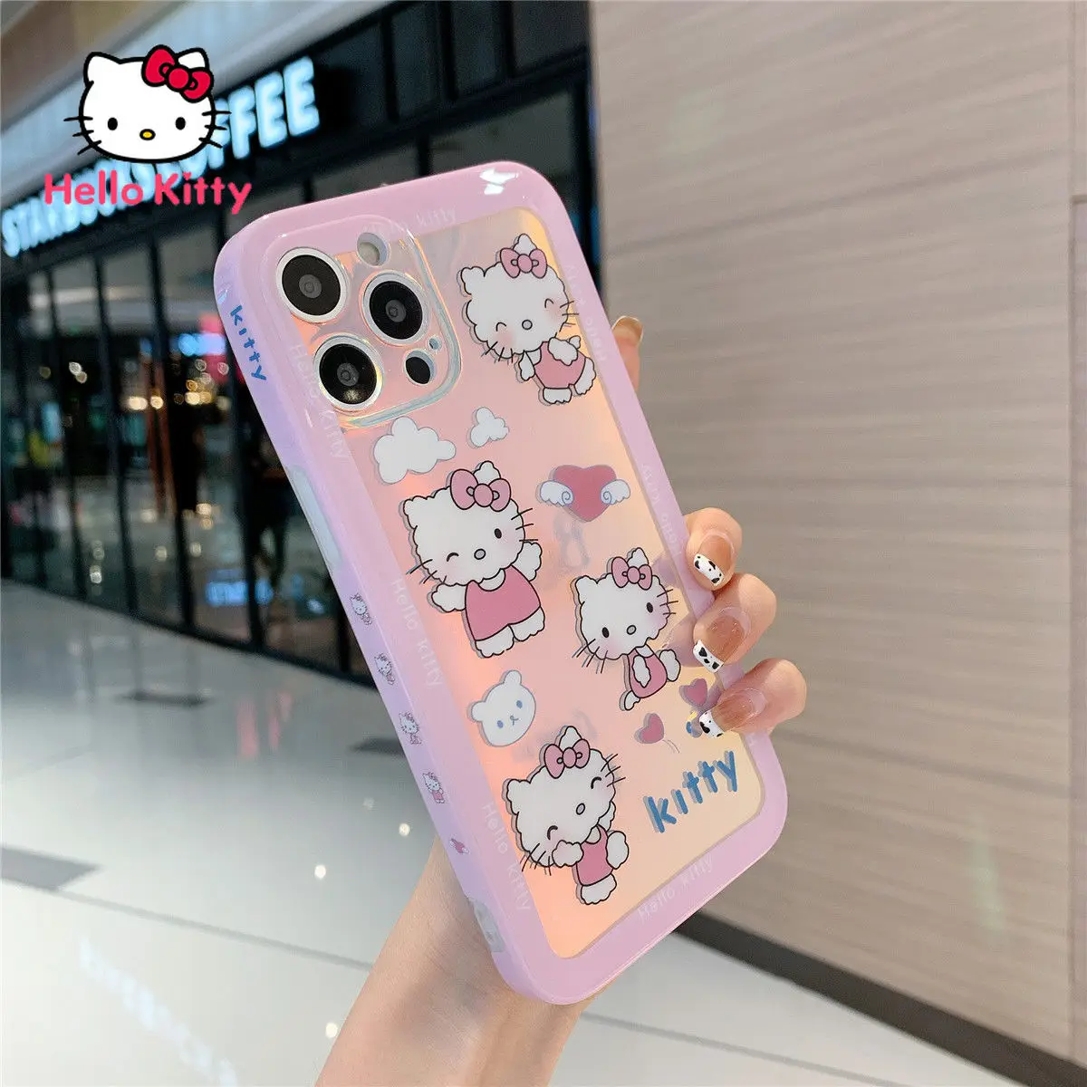 

Hello Kitty high quality case for iPhone 13 13Pro 13Promax 12 12Pro Max 11 Pro X XS MAX XR 7 8 Plus Laser Phone Case Cover