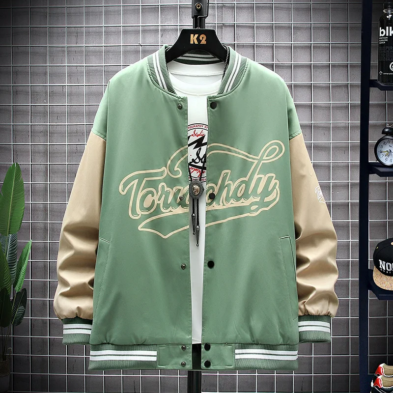 

Spring Retro Baseball Uniform Vibe Style European American Streetwear Trend Jacket Fashion Trend Loose Jacket Men's
