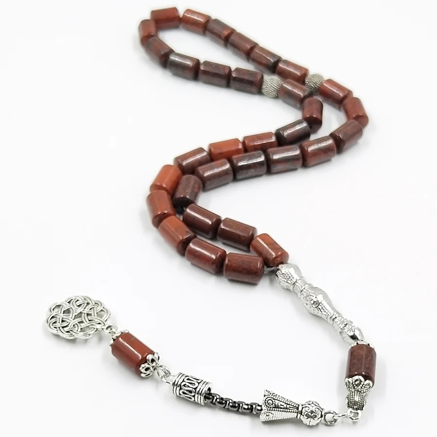 Натуральный Красный обсидиан Tasbih 33 45 66 99 турецкие модные мусульманские браслеты