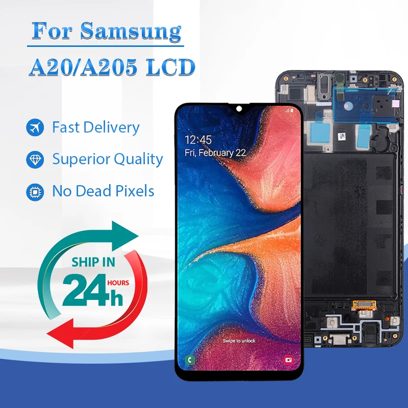 

OLED 6.4 Inch A20 Display For Samsung Galaxy A205 LCD Touch Screen Digitizer Assembly SM-A205F Free Ship With Tools Brand New