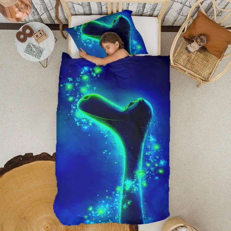 

Комплект постельного белья с динозавром для мальчиков, комплект из пододеяльника и наволочки, размеры 150x200, 200x200, двуспальная кровать