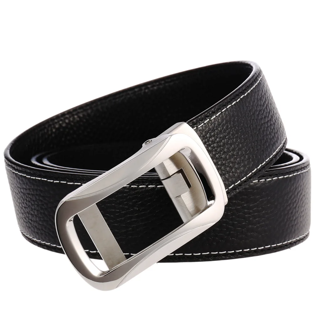 2021 fashion high quality new stainless steel men's first layer belt casual belt women luxury designer brand Automatic buckle