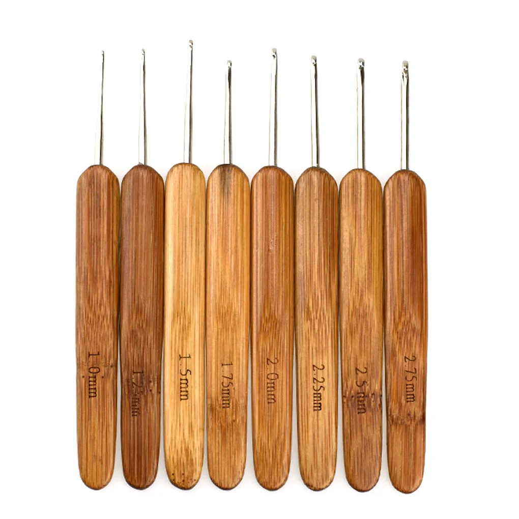 

20pcs Bamboo Handle Crochet Hooks Set DIY Knit Weave Yarn Craft Sewing Knitting Hooks with Case
