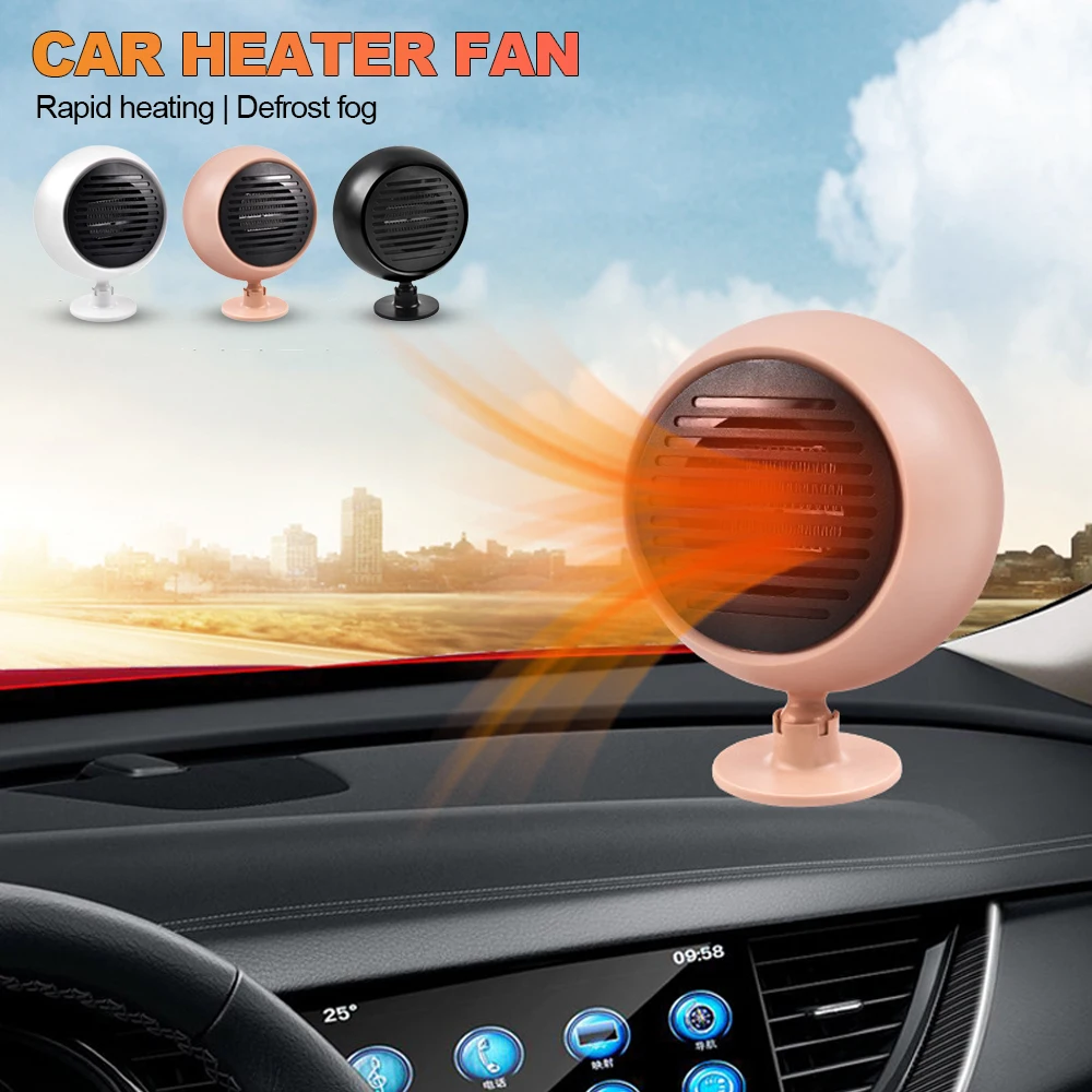 

12V/24V Portable Car Heater Car Heating Fan Defogger Defroster Demister 360 Degree Rotatable Heaters For Car Truck Windshield
