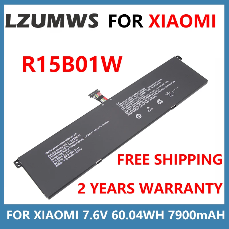 

R15B01W 7.6V 60.04WH 7900mAh Laptop Battery For Xiaomi Pro i5 15.6" Series Notebook GTX TM1701 171501-AQ 8250U i3 8130U