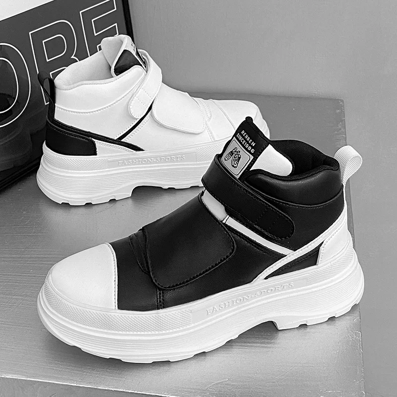 

Fashion Black High top Chunky Sneakers Men Streetwear Platform Lightweight Mens Trainers Casual Designer Shoes Male Sneakers