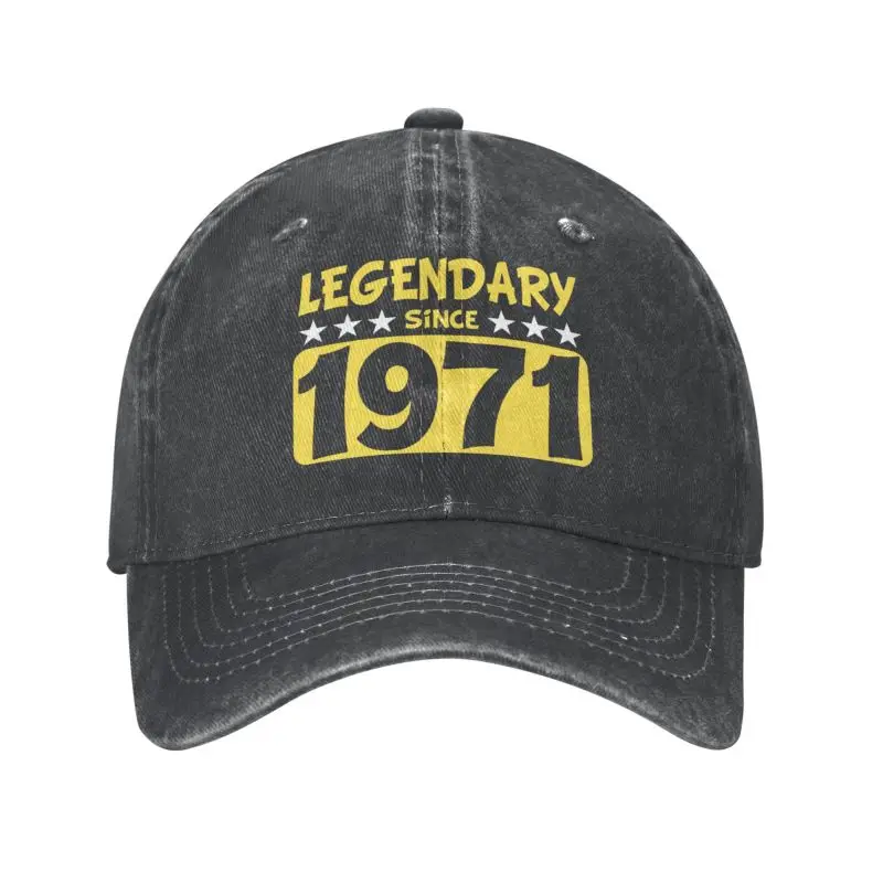 

Cool Cotton Yellow Legendary Since 1971 Baseball Cap Men Women Custom Adjustable Unisex Dad Hat Summer