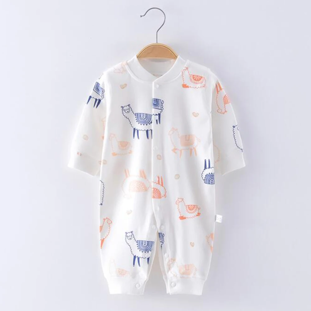 

Baby Boy Romper Long Sleeve Cotton Cute Animal Print Spring Autumn Newborn Girl Jumpsuit First Birthday Infant Clothing