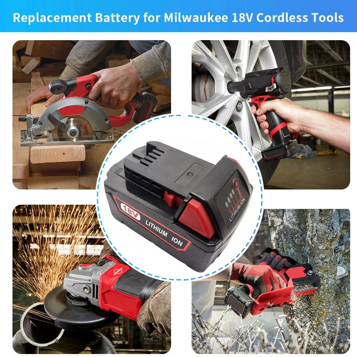 Оригинальный аккумулятор M18B5 BR 18 В 6000 мАч для электроинструмента Milwaukee M18 XC 48-11-1860 9