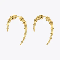 enfashion gothic horn earrings for women gold color earings stainless steel fashion jewelry holloween pendientes mujer e211311
