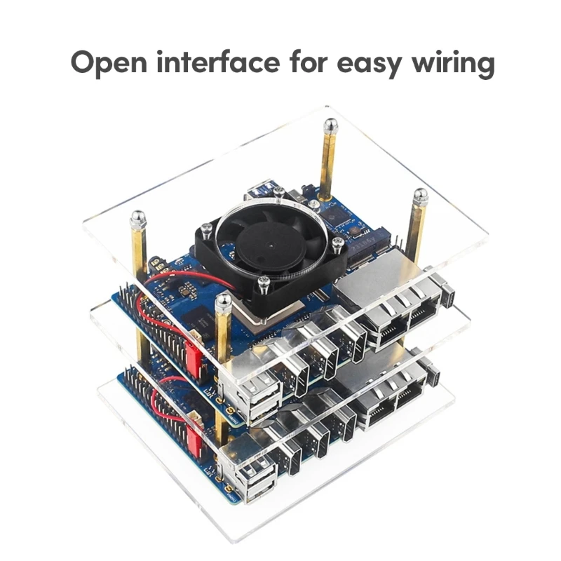 Прозрачный чехол для OrangePi 5 акриловый многослойный корпус