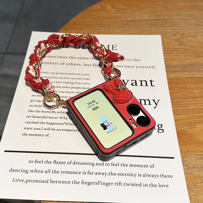 

For OPPO Find N2 Flip Case,Cute Cartoon PU Leather Material Cover for Find N2 Flip,Funda OPPO Find N2 Flip With Strap