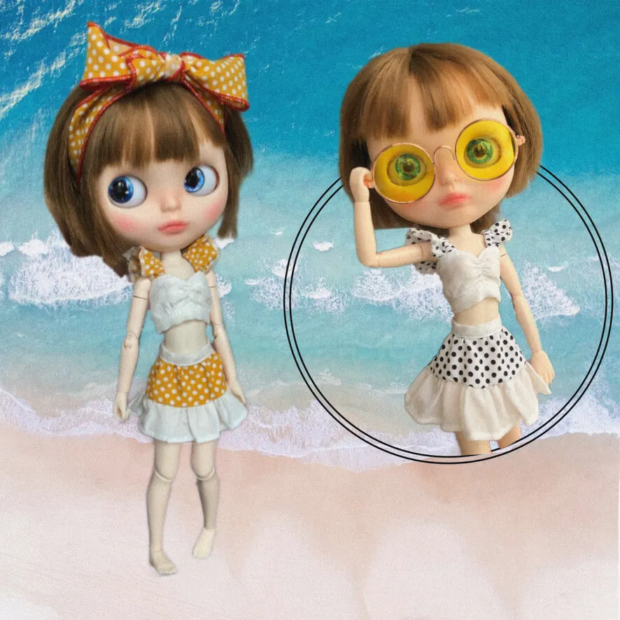 Blythe clothes Flying sleeves Swimsuit bikini one-piece corset 1/6 30cm bjd toy (Fit for Pullip,Ob24, Licca)176512