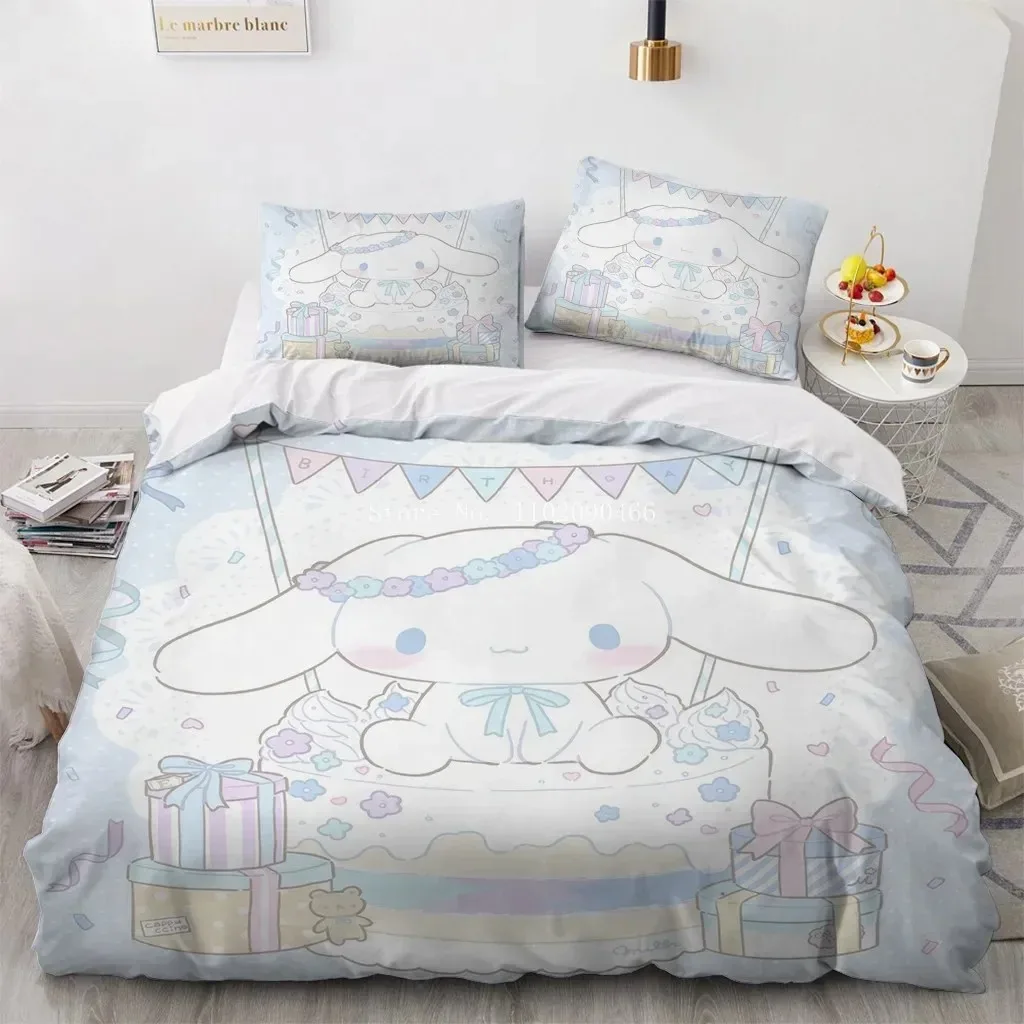 Cinnamoroll My Melody Cartoon Duvet Cover Quilt Set Home Textiles Christmas Gift Bedding For Bedroom Decor Bedclothes