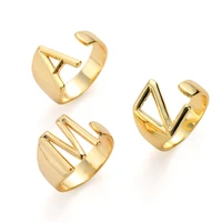 doreenbeads fashion letter series gold bold initial open rings for men women statement rings party pop accessories