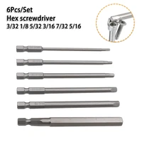 6pcs 14 hex screwdriver bit magneti tip screw driver allen wrench h18 332 532 316 732 516 key screwdriver drill bit set