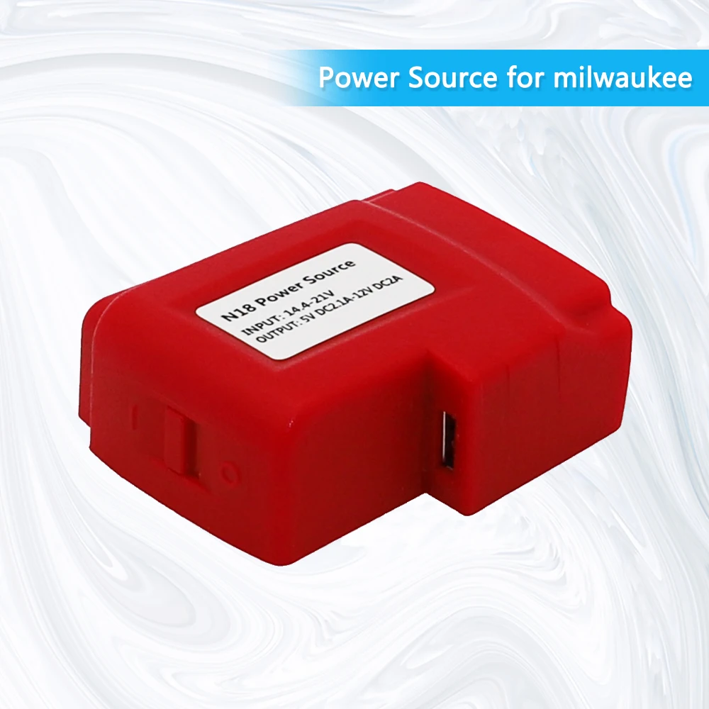 USB and DC 12V Adapter for Milwaukee 49-24-2371 Power Source