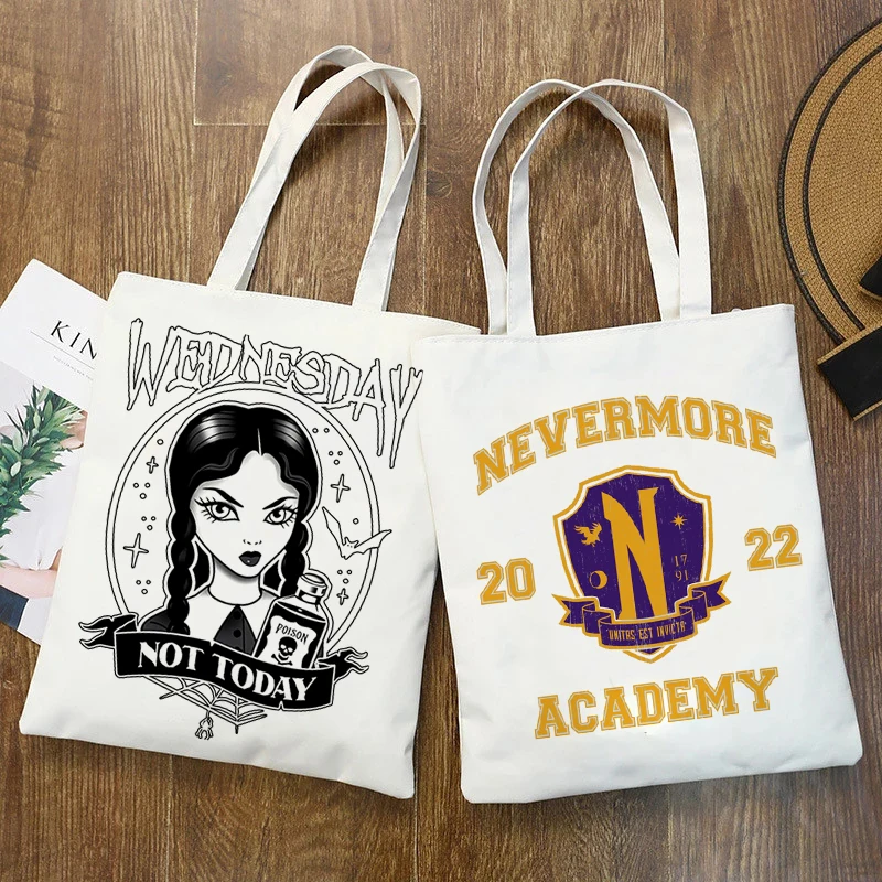 

I Hate Everything Wednesday Addams Print Canvas Bag Women Shoulder Bag Fashion Large Capacity Shopping Shopper Tote Bags