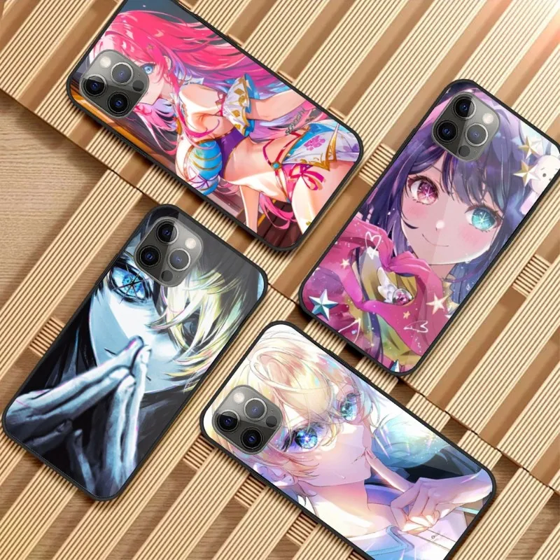 

Anime Oshinoko Fashion Phone Case for iPhone 14 13 12 11 XS X 8 7 6 Plus Mini Pro Max SE 2022 PC Glass Phone Cover Funda