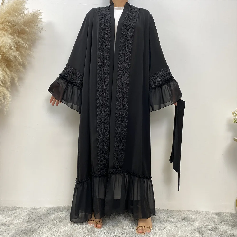 

Модное мусульманское платье Djellaba, Дубай, полная длина, расклешенные рукава, мягкая женская модель, мусульманский ислам